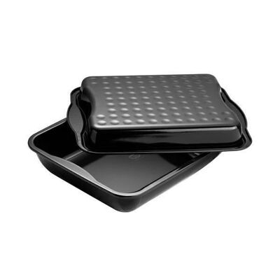 Fuente para horno con tapa de acero esmaltado 42 x 34 cm Dr. Oetker Back-Idee Kreativ