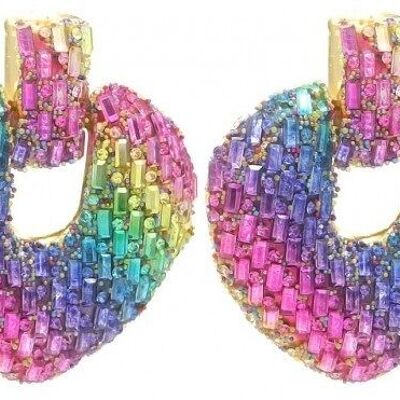 F-C22.3 E722-007 No. 2 Statement Earrings 6x5cm