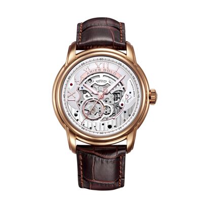 G 9005A RG-S - Open heart automatic men's watch - Genuine leather strap - Sapphire crystal