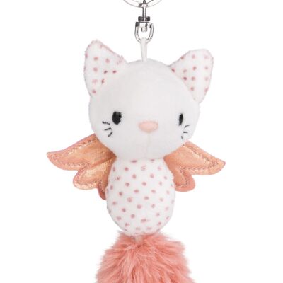 Keychain protection kitten 12cm old pink-white