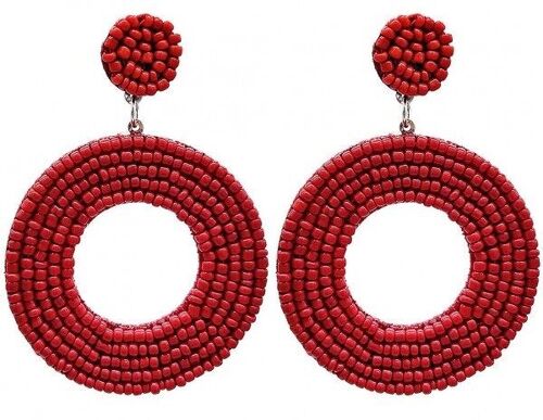 G-F22.3 E001-012 Statement Earrings 7cm Red
