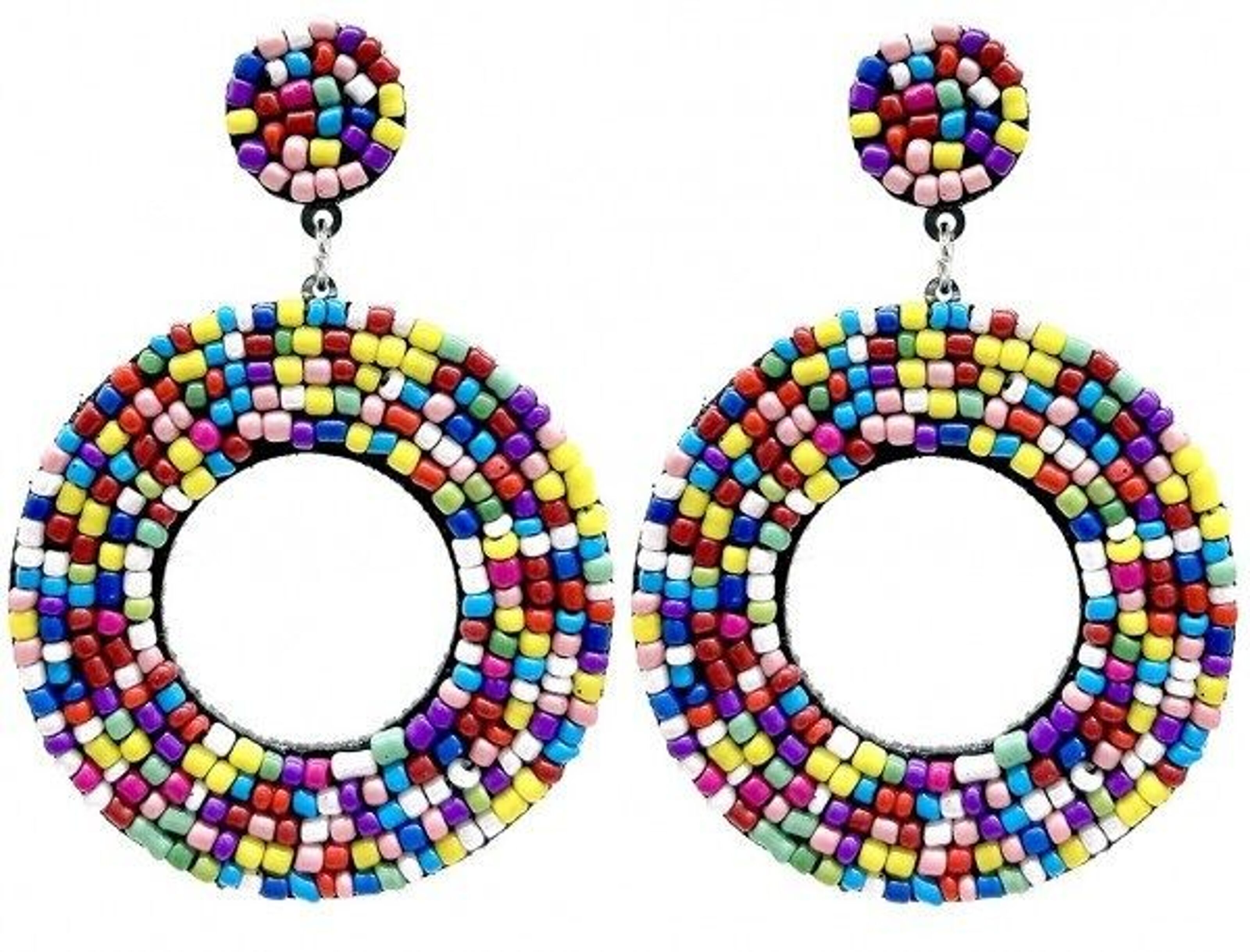 Buy wholesale H-C10.2 E001-012 Statement Earrings 7cm Multi | Schmuck-Sets