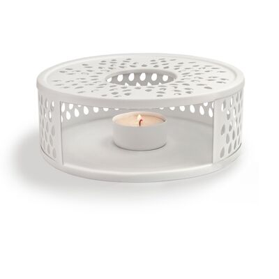 Creano white warmer "Leaf" classic white stainless steel
