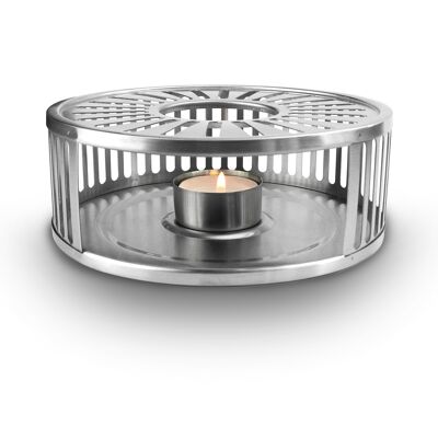 Creano Design warmer "Stripes" Silver stainless steel