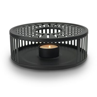 Creano chauffe-plat design noir "Stripes" acier inoxydable noir