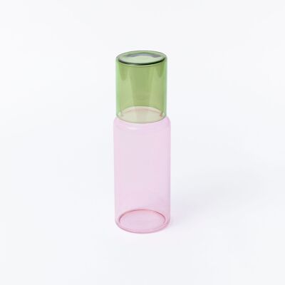 Zweifarbige Glaskaraffe – Rosa/Grün