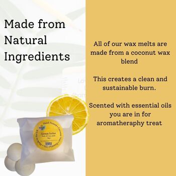 Coconut Wax Melts - Lemon Sorbet - Pack de 3 huiles essentielles fondantes à base de cire durable 2