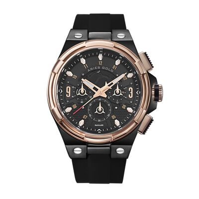 G 7016 BKRG-BKRG - Chronograph men's watch - Silicone strap - Sapphire crystal
