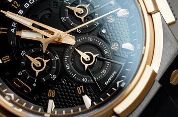 G 7016 BKRG-BKRG - Montre homme chronographe - Bracelet silicone - Verre saphir 3