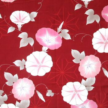 Yukata - Kimono japonais 100% coton motif Fleurs Ipomée 4