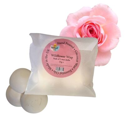 Coconut Wax Melts - Wildflower Wisp - Pack of 3 Essential oil sustainable wax melts - clean burn