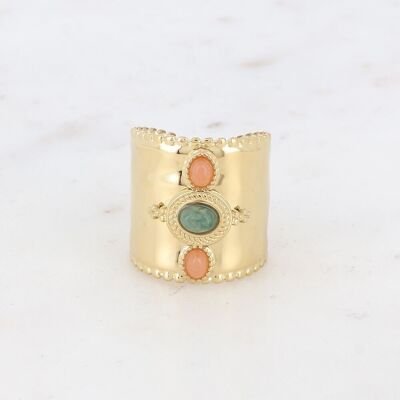 Amel ring - in stainless steel adorned with natural stones