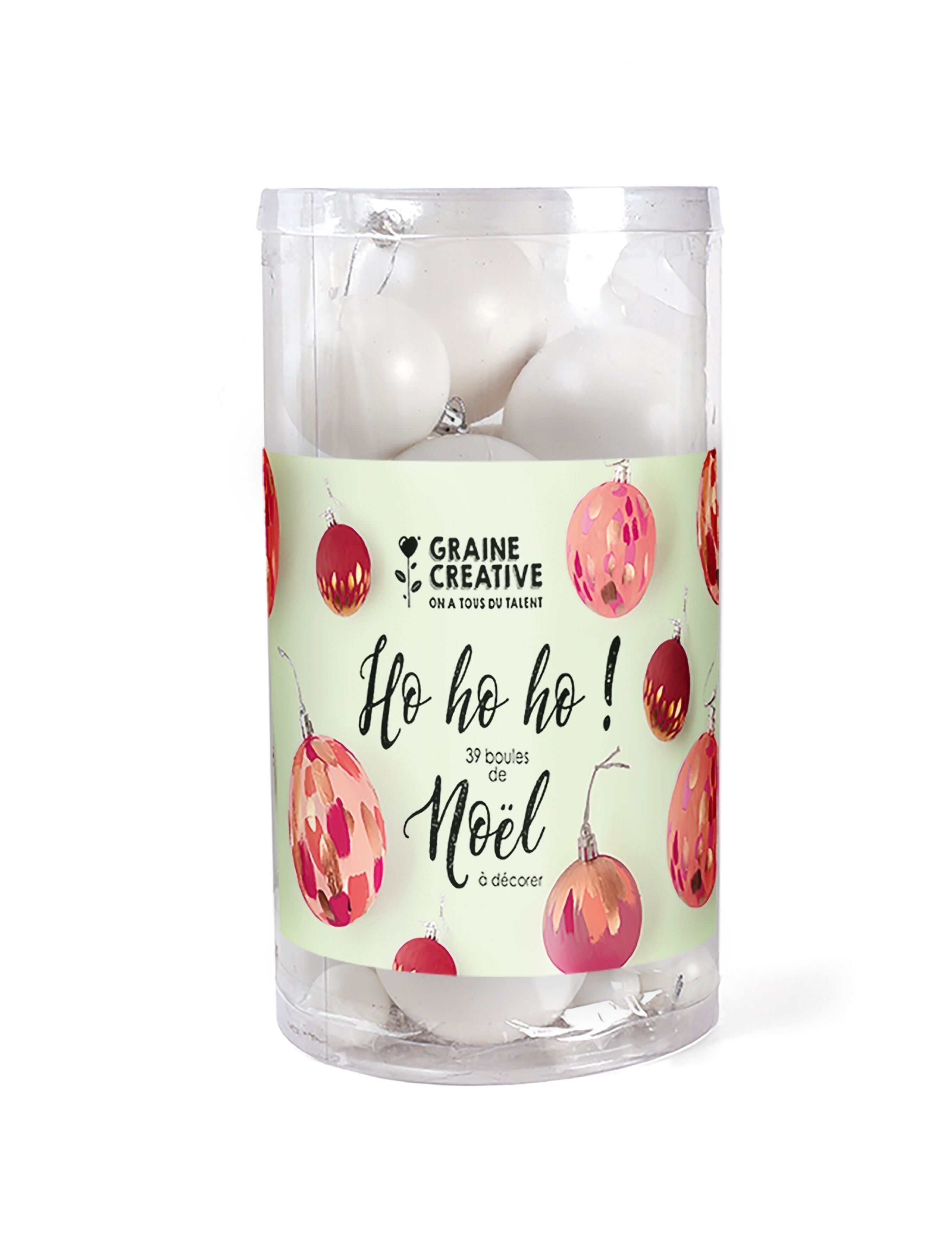 39 SFERE DI NATALE BIANCHE LUCENTI PER DECORARE