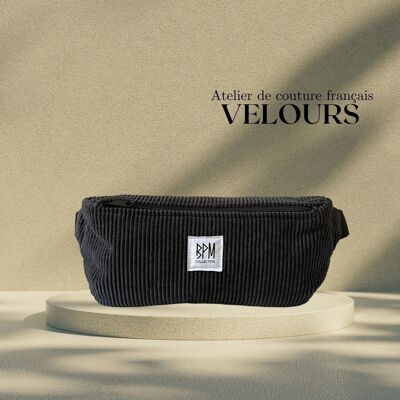 Sac banane en velours | Noir