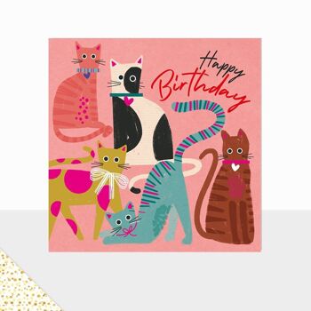 Aurora Collection - Carte de vœux de luxe - Carte joyeux anniversaire - Chats 1