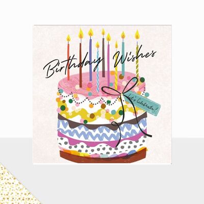 Colección Aurora - Tarjeta de felicitación de lujo - Tarjeta de feliz cumpleaños - Pastel