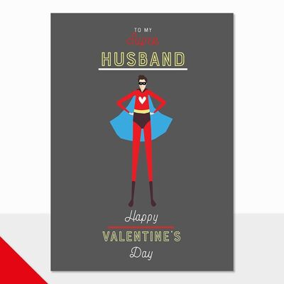 Hero Husband Valentine's Day Card - Little People Super Husband Valentines
