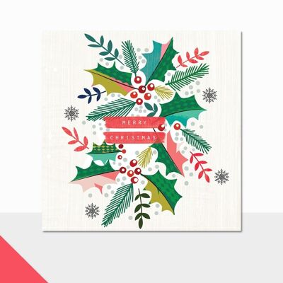 Carte de couronne de Noël - Couronne de lierre joyeux Noël Rio Brights