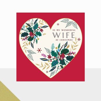 Carte de Noël pour femme – Glow Wonderful Wife à Noël