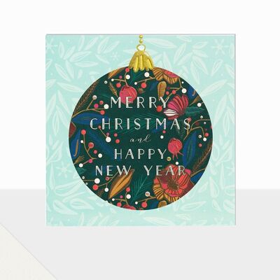 Merry Christmas & Happy New Year Bauble Card - Glow Merry Christmas & Happy New Year