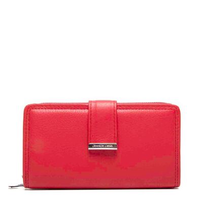 Jennifer Jones red Leather Women's Wallet 16,5x9 x3,5cm