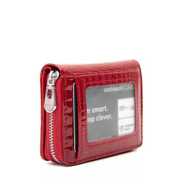 Jennifer Jones petit portefeuille femme en cuir rouge 10,5x8x2,5cm 3