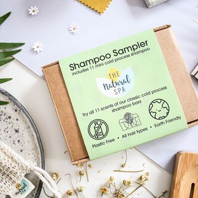 Ensemble d'échantillons de shampoing -11 mini barres de shampoing de voyage - Remplisseur de bas