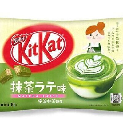Kit Kat japonés en paquete de café con leche Matcha - Matcha latte, 116G
