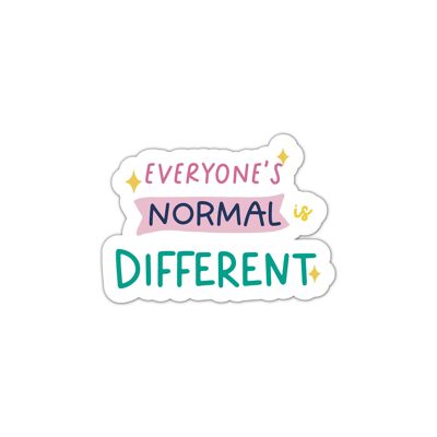 Lo normal de cada persona es una pegatina de vinilo diferente.