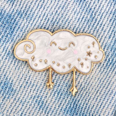 Kawaii Wolke Hart-Emaille-Pin