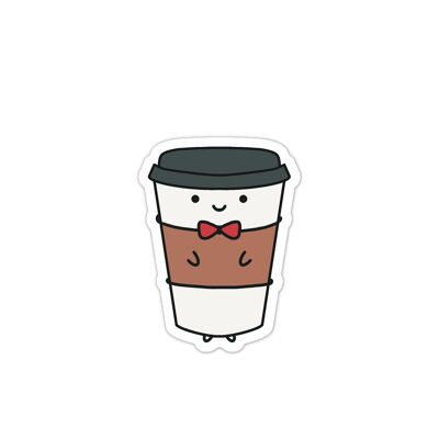 Kawaii coffee cup vinyl sticker