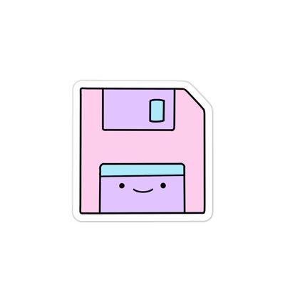 Adesivo in vinile floppy disk Kawaii