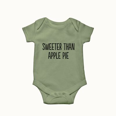 Sweeter than apple pie romper (olive green)