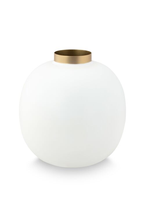 PIP - Vase métal Blanc-Or - 32cm