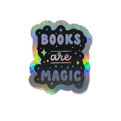 Bücher sind magische, holografische Vinyl-Aufkleber zum Lesen