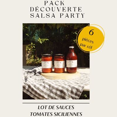 PACK SALSA PARTY - Lot de sauces tomates sicilienne - Sauce à la tomate cerise au basilic -  Sauce au thon - Sauce à l'aubergine