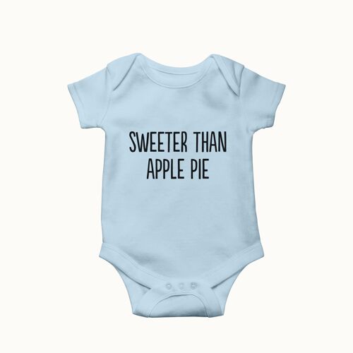 Sweeter than apple pie romper (sky blue)