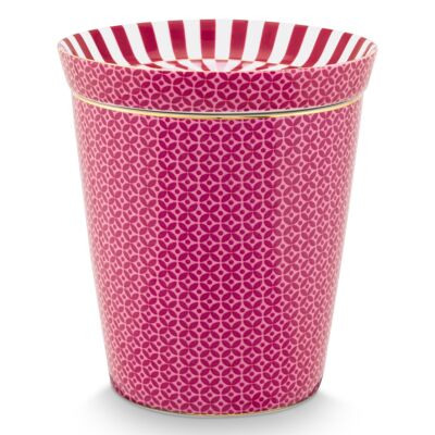 PIP – Set Mugs & Match – Kleine Tasse ohne Henkel Royal Tiles & Pink Taschenhalter