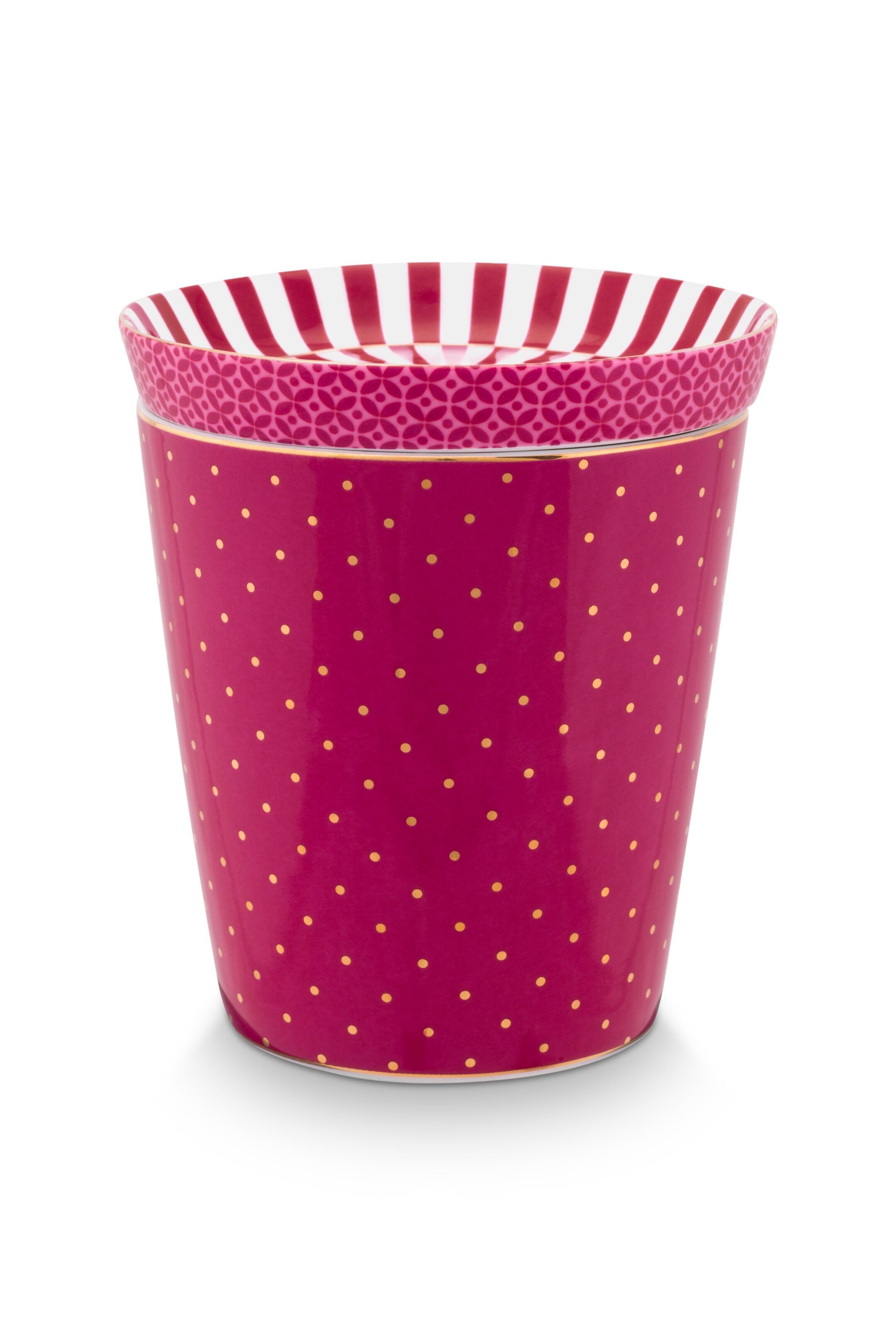 Set Mugs & Match - Kleine Tasse ohne Henkel Royal Dots & Pinker Taschenhalter - PIP STUDIO