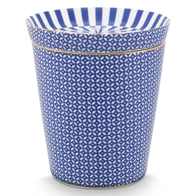 PIP – Set Mugs & Match – Kleiner Becher ohne Henkel mit Royal Tiles und blauem Taschenhalter