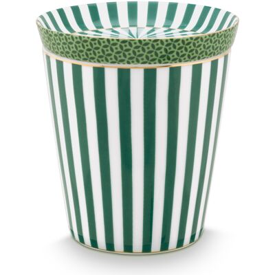 PIP - Set Mugs & Match - Petit mug sans anse Royal Stripes & Repose sachet Vert