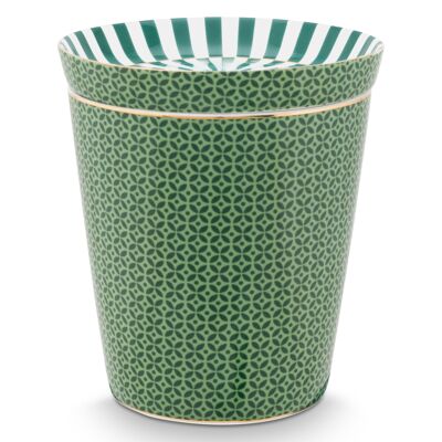 PIP - Set Mugs & Match - Small mug without handle Royal Tiles & Green bag holder