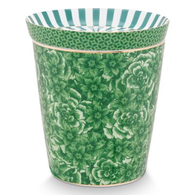 PIP - Set Mugs & Match - Kleiner Becher ohne Henkel Royal Flower & Green Taschenhalter