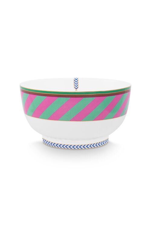 PIP - Saladier Pip Chique Stripes Rose-Vert - 20,5cm