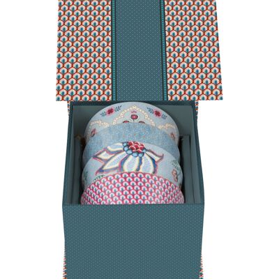 Coffret Cadeau 4 Bols Oriental Flower Festival Bleu - 12cm - PIP STUDIO
