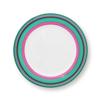 PIP - Dessert plate Pip Chique Stripes Pink-Green - 23cm