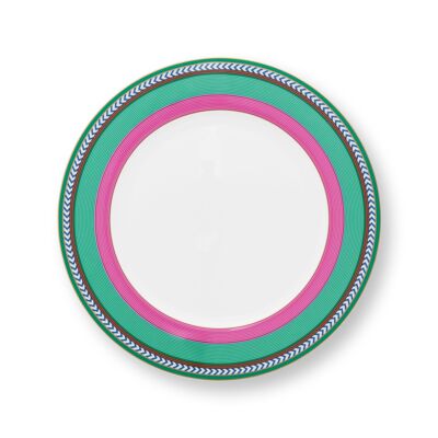 PIP - Pip Chic Stripes Dinner Plate Pink-Green - 28cm