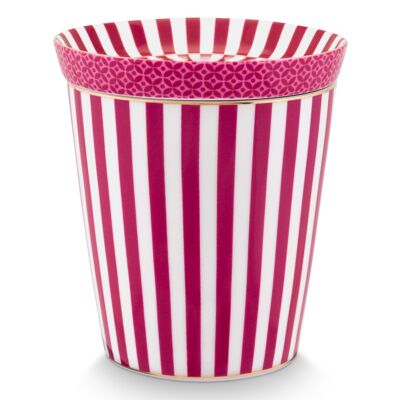 PIP - Set Mugs & Match - Taza pequeña sin asa Royal Stripes & Porta bolso rosa
