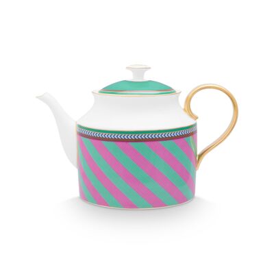 PIP - Pip Chique Stripes Pink-Green Large Teapot - 1.8L