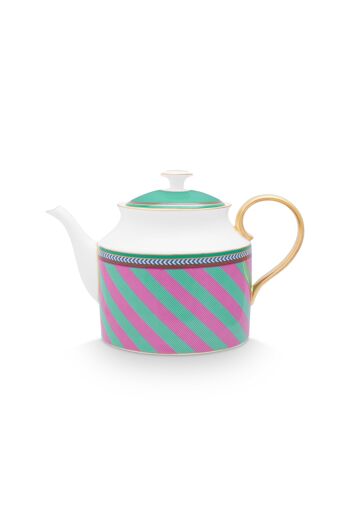 PIP - Théière large Pip Chique Stripes Rose-Vert - 1,8L 3